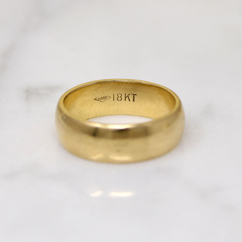 Wide 18k Gold Wedding Band from KMP
