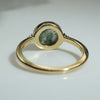 Moss Agate & Diamond in Gold Bezel Ring