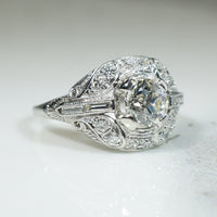 Gorgeous 1930s Platinum OEC Diamond Ring