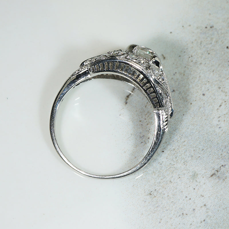 Gorgeous 1930s Platinum OEC Diamond Ring