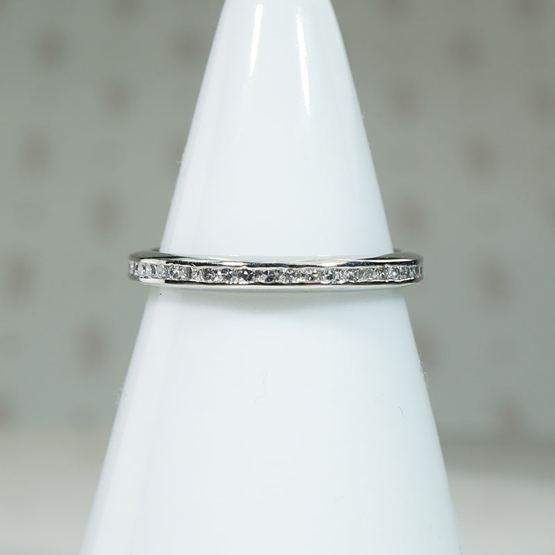 Vintage Platinum Diamond Eternity Band