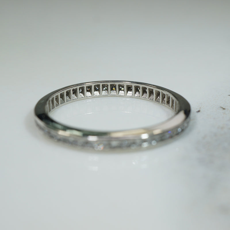 Vintage Platinum Diamond Eternity Band