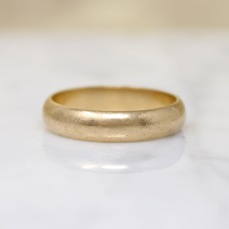 Classic Size 10 14k Gold Half Round Wedding Band