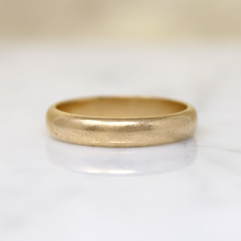 Timeless Half Round 14k Gold Band Size 9.75