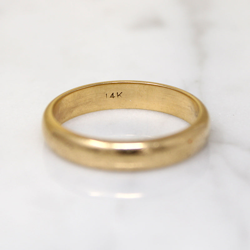 Timeless Half Round 14k Gold Band Size 9.75