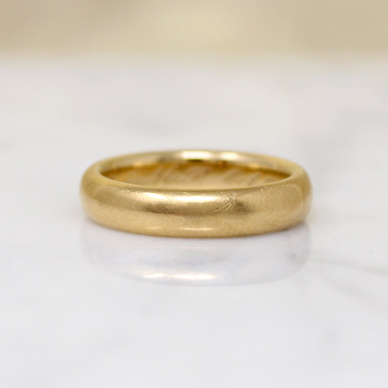 Signed Hartdegen Size 7 Heavy 18k Gold Band