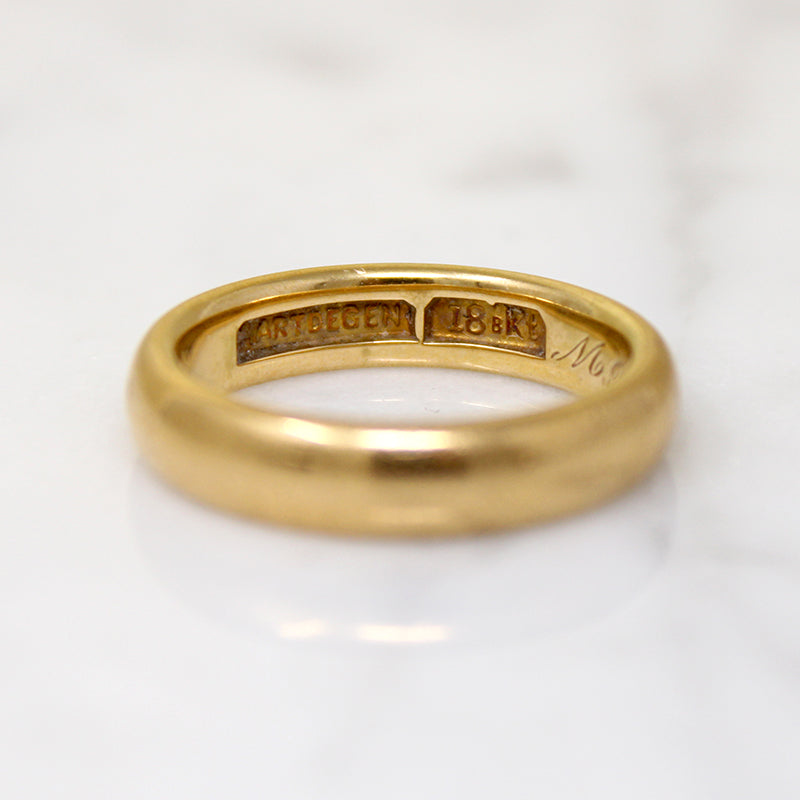 Signed Hartdegen Size 7 Heavy 18k Gold Band