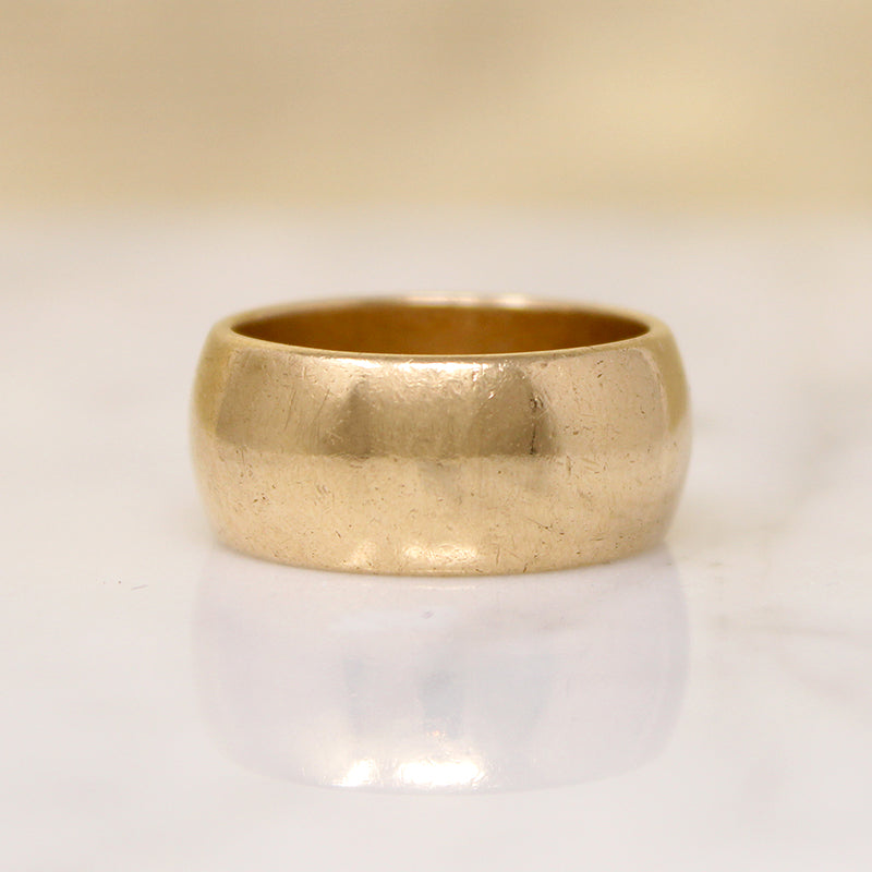 Extra Wide Mid Century 14k Gold Cigar Band