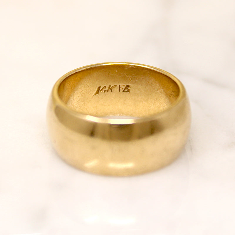 Extra Wide Mid Century 14k Gold Cigar Band