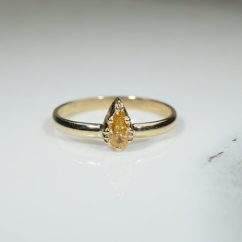 Fancy Orange Pear Diamond Solitaire