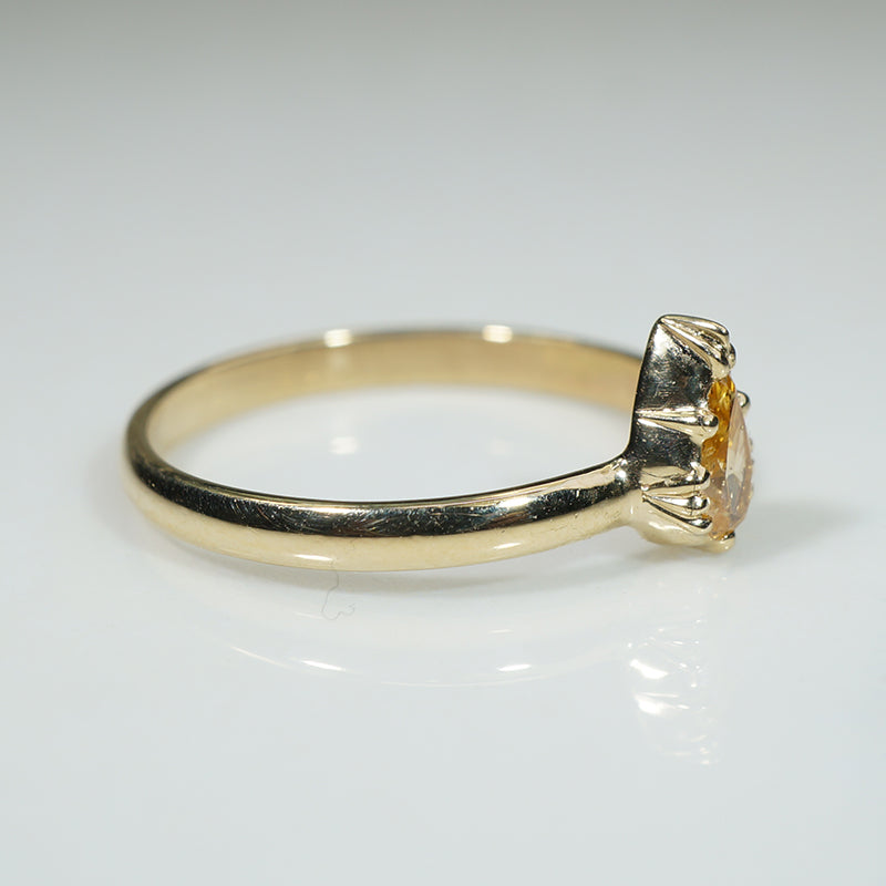 Fancy Orange Pear Diamond Solitaire