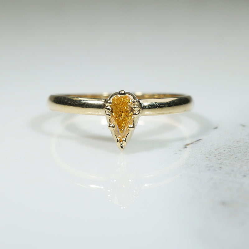 Fancy Orange Pear Diamond Solitaire