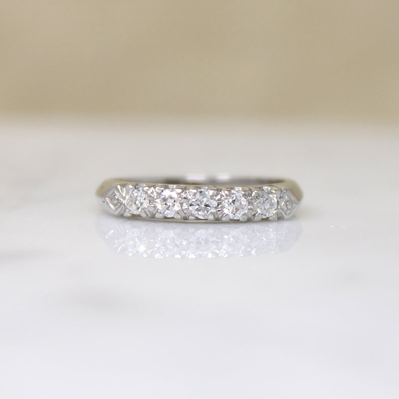 Timeless Five Diamond Platinum Wedding Band