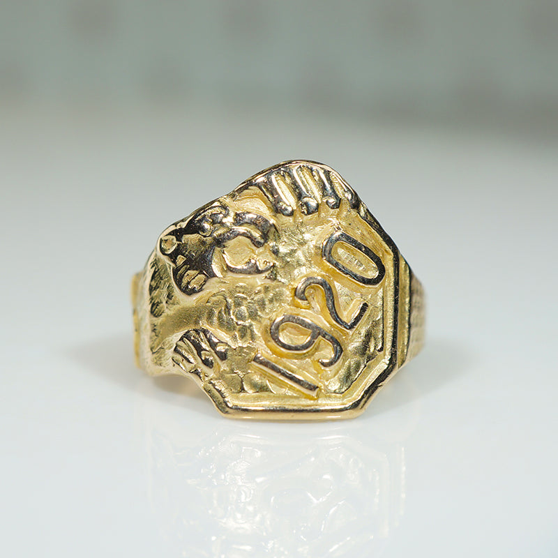 Gold Lion Ring Dated 1920