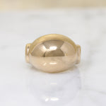 14k Gold Dome Ring with Retro Details