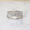 Convex White Gold Band with Star-Set Diamonds