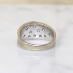 Convex White Gold Band with Star-Set Diamonds