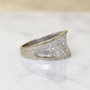 Convex White Gold Band with Star-Set Diamonds