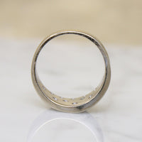Convex White Gold Band with Star-Set Diamonds