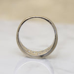 Convex White Gold Band with Star-Set Diamonds