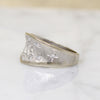 Convex White Gold Band with Star-Set Diamonds