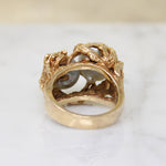 Magical Modernist Toi et Moi Silver Pearl & Gold Ring