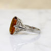 Smouldering Citrine in Sinuous Filigree Ring
