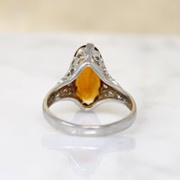 Smouldering Citrine in Sinuous Filigree Ring