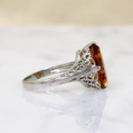 Smouldering Citrine in Sinuous Filigree Ring