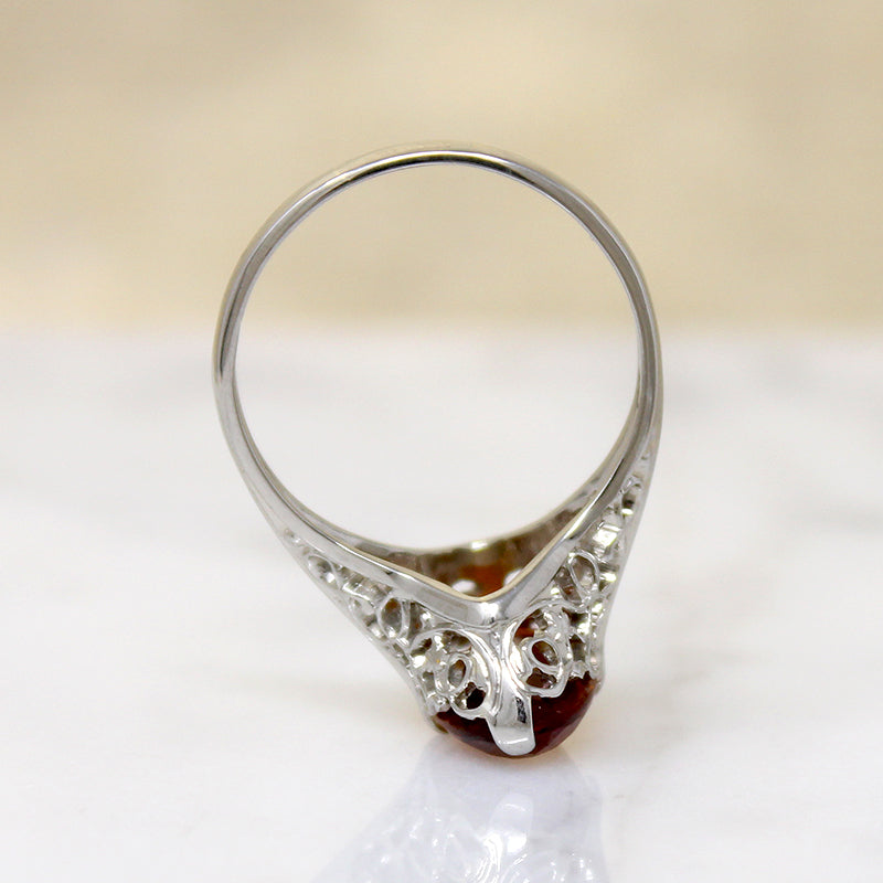 Smouldering Citrine in Sinuous Filigree Ring