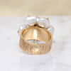 Mid Century Pearl & Sapphire Flower Ring