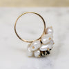 Mid Century Pearl & Sapphire Flower Ring