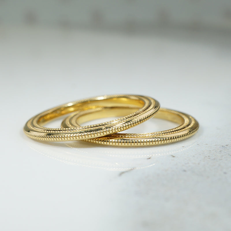 Unique Vintage 18k Yellow Gold Bands