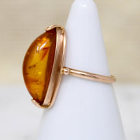 Graceful Russian Amber Mid Century Ring