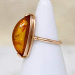 Graceful Russian Amber Mid Century Ring