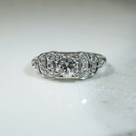 Platinum Vintage 1930s Old European Diamond Ring