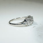 Platinum Vintage 1930s Old European Diamond Ring
