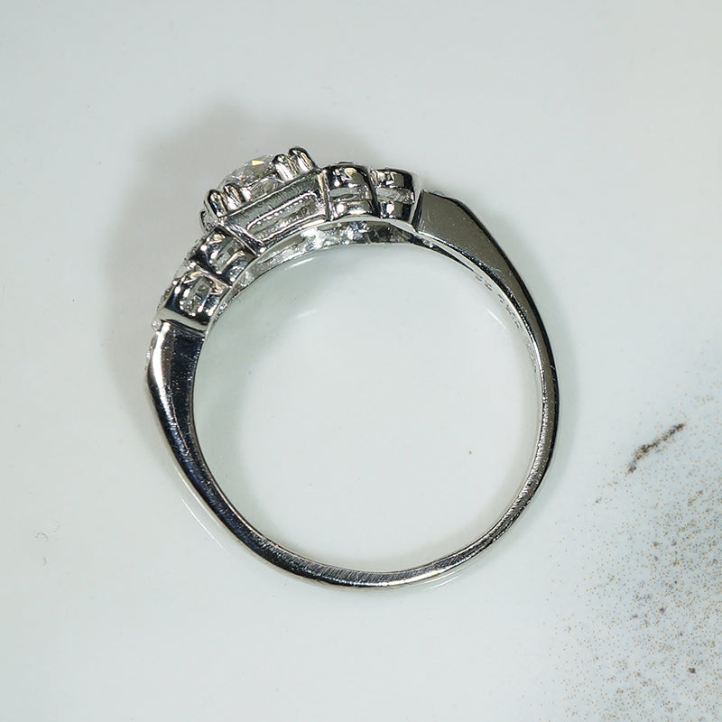 Platinum Vintage 1930s Old European Diamond Ring