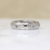 Romantic Flowers & Diamonds Engraved Platinum Band