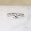 Bright White Diamond in 1950's Platinum Solitaire Ring