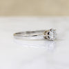 Bright White Diamond in 1950's Platinum Solitaire Ring