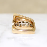 Asymmetrical Angles Diamond & Gold Modernist Ring