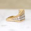Asymmetrical Angles Diamond & Gold Modernist Ring