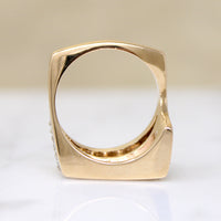 Asymmetrical Angles Diamond & Gold Modernist Ring