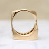 Asymmetrical Angles Diamond & Gold Modernist Ring