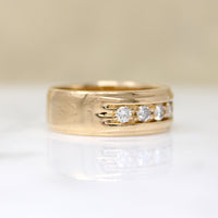 Swanky Wide Diamond & Gold Band