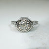 Vintage Belias Filigree OMC Diamond Solitaire