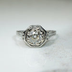 Vintage Belias Filigree OMC Diamond Solitaire