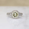 Pale Yellow Diamond in Glamorous Platinum Engagement Ring