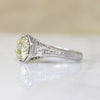 Pale Yellow Diamond in Glamorous Platinum Engagement Ring